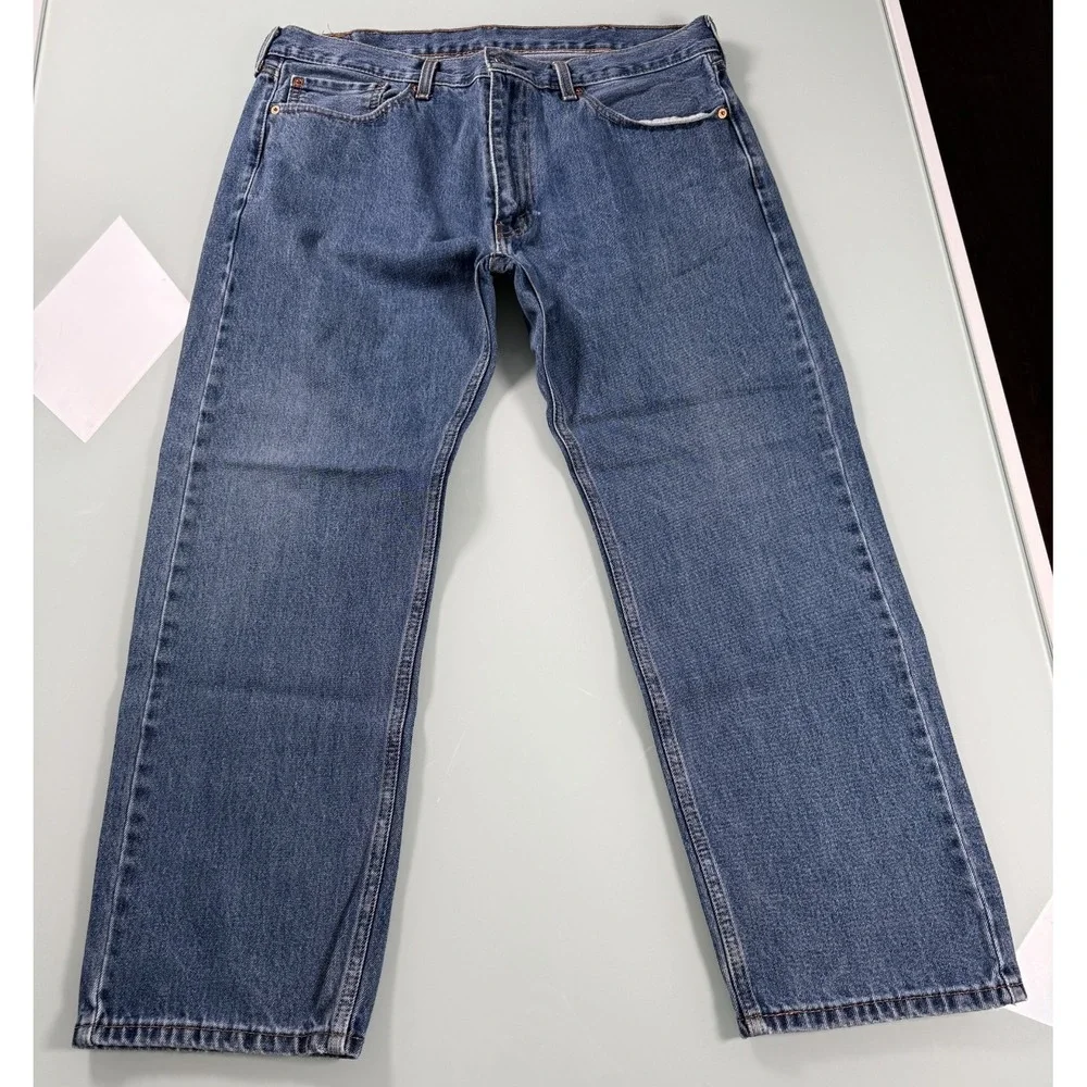 Levis 505 Jeans Mens 38x29 Blue Denim Straight Leg ‎ DadCore